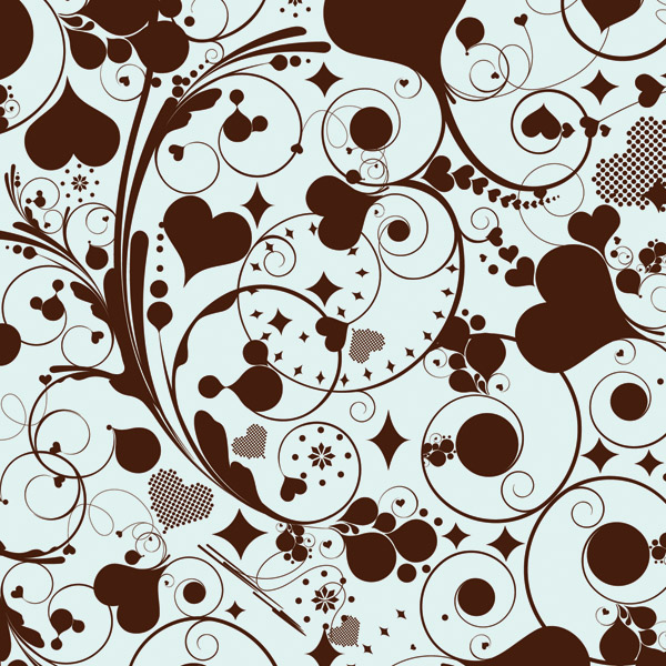 free vector Theme of heartshaped pattern vector composition